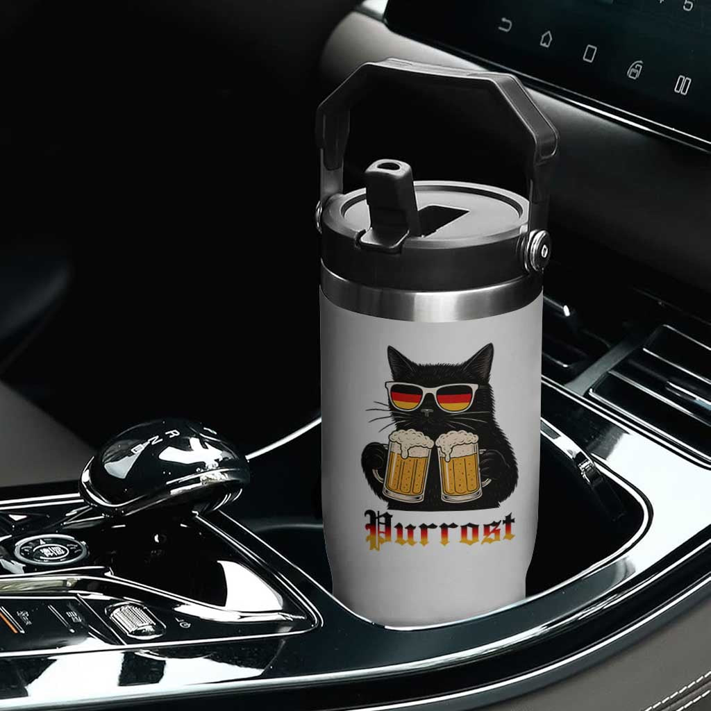 Oktoberfest Prost Cat Drinking Flip Straw Tumbler Funny Purrost German Beer Gift TS12 Print Your Wear