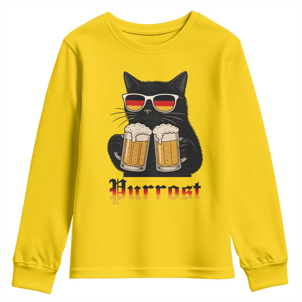 Oktoberfest Prost Cat Drinking Youth Sweatshirt Funny Purrost German Beer Gift TS12 Daisy Print Your Wear
