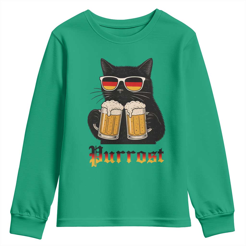 Oktoberfest Prost Cat Drinking Youth Sweatshirt Funny Purrost German Beer Gift TS12 Irish Green Print Your Wear
