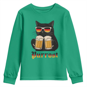 Oktoberfest Prost Cat Drinking Youth Sweatshirt Funny Purrost German Beer Gift TS12 Irish Green Print Your Wear