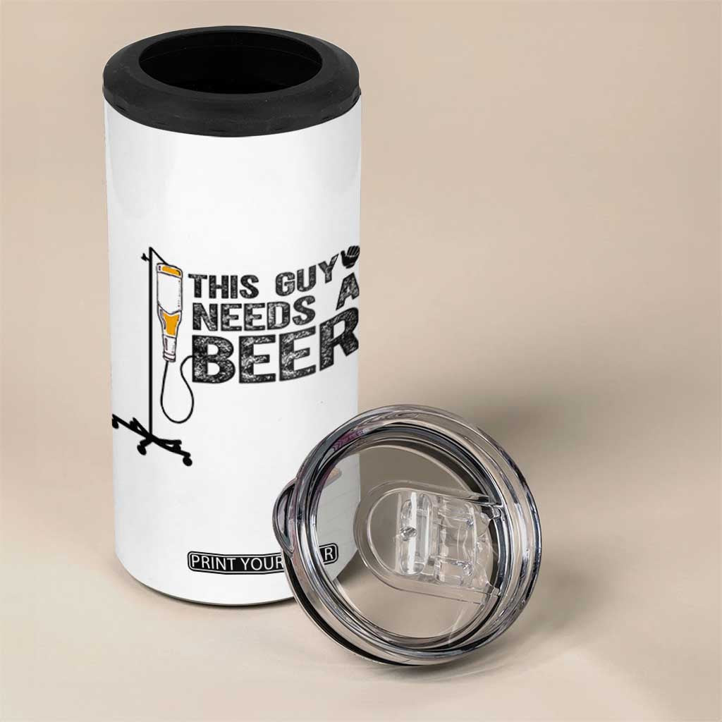 Funny Drinking Lover 4 in 1 Can Cooler Tumbler This Guy Needs A Beer TS12 Print Your Wear