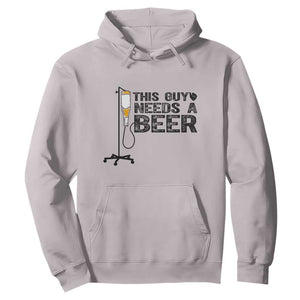 Funny Drinking Lover Hoodie This Guy Needs A Beer TS12 Ice Gray Print Your Wear
