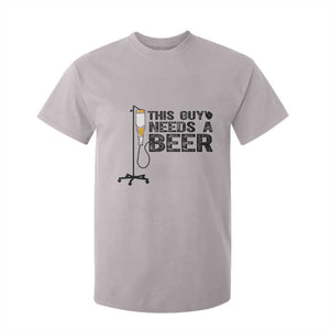 Funny Drinking Lover T Shirt For Kid This Guy Needs A Beer TS12 Ice Gray Print Your Wear