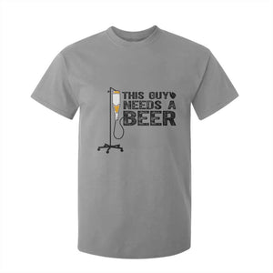 Funny Drinking Lover T Shirt For Kid This Guy Needs A Beer TS12 Sport Gray Print Your Wear