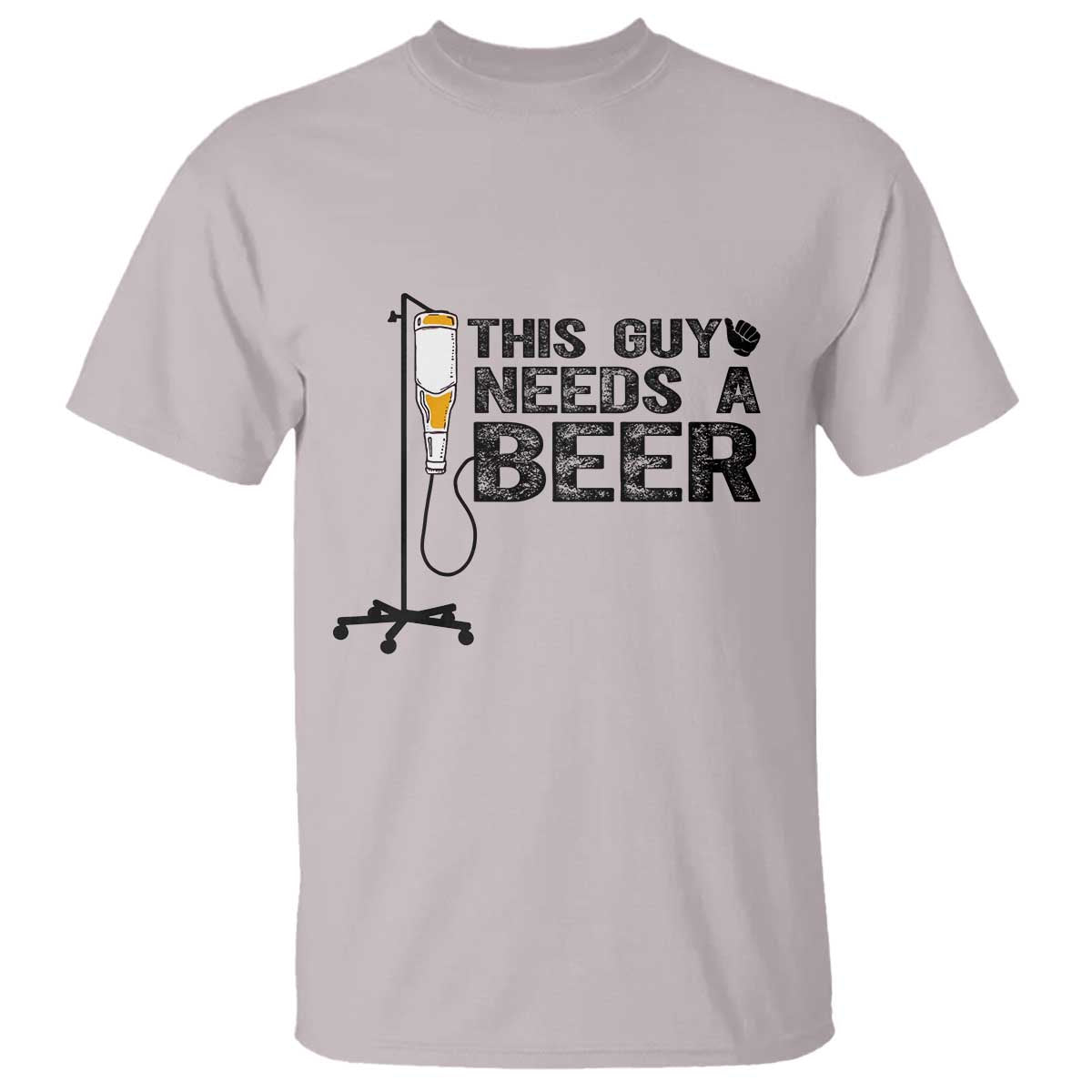 Funny Drinking Lover T Shirt This Guy Needs A Beer TS12 Ice Gray Print Your Wear