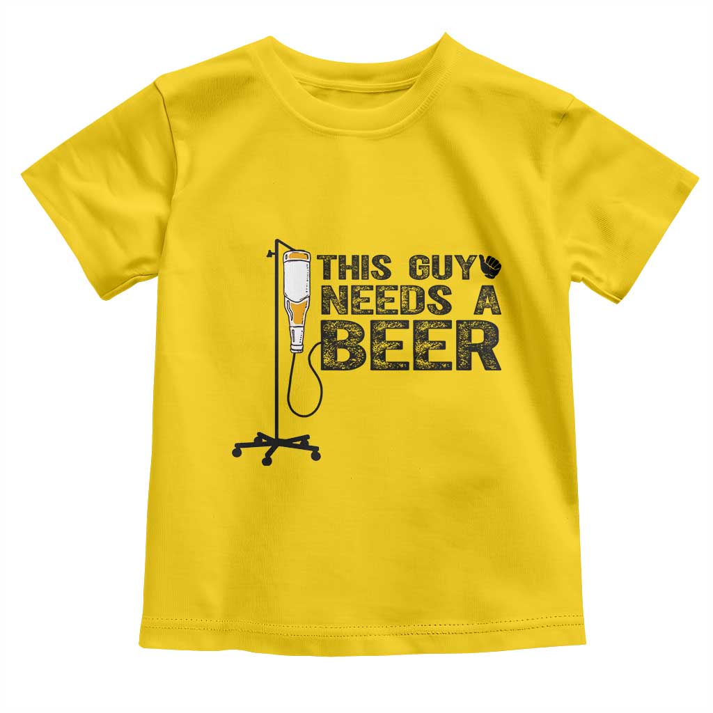 Funny Drinking Lover Toddler T Shirt This Guy Needs A Beer TS12 Daisy Print Your Wear