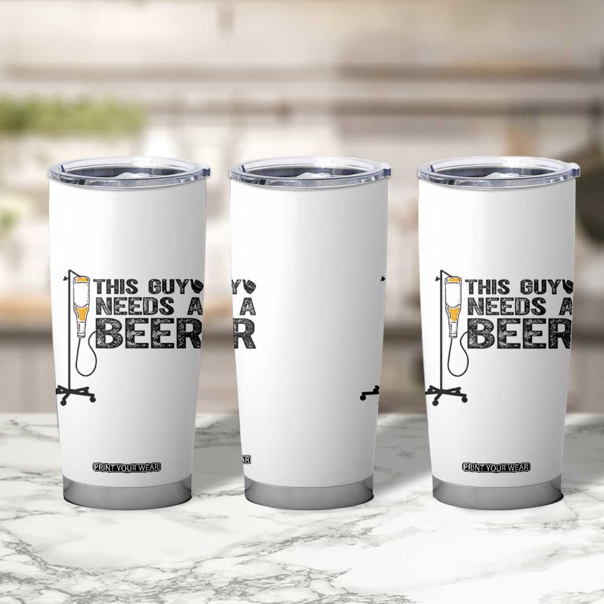 Funny Drinking Lover Tumbler Cup This Guy Needs A Beer TS12 Print Your Wear