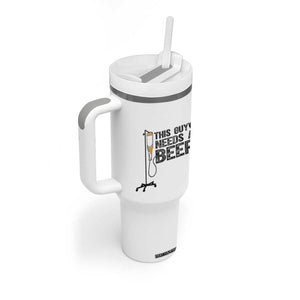 Funny Drinking Lover Tumbler With Handle This Guy Needs A Beer TS12 Print Your Wear