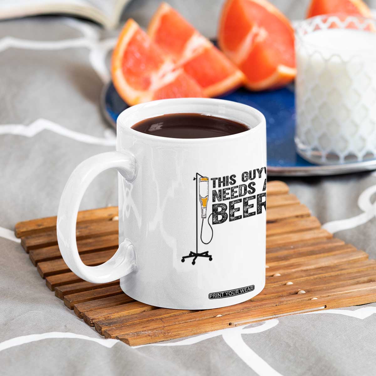 Funny Drinking Lover Coffee Mug This Guy Needs A Beer TS12 Print Your Wear
