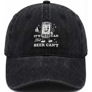 Funny Drinking Lover Washed Cotton Baseball Cap It Is Can Not Beer Can Not TS12 Print Your Wear