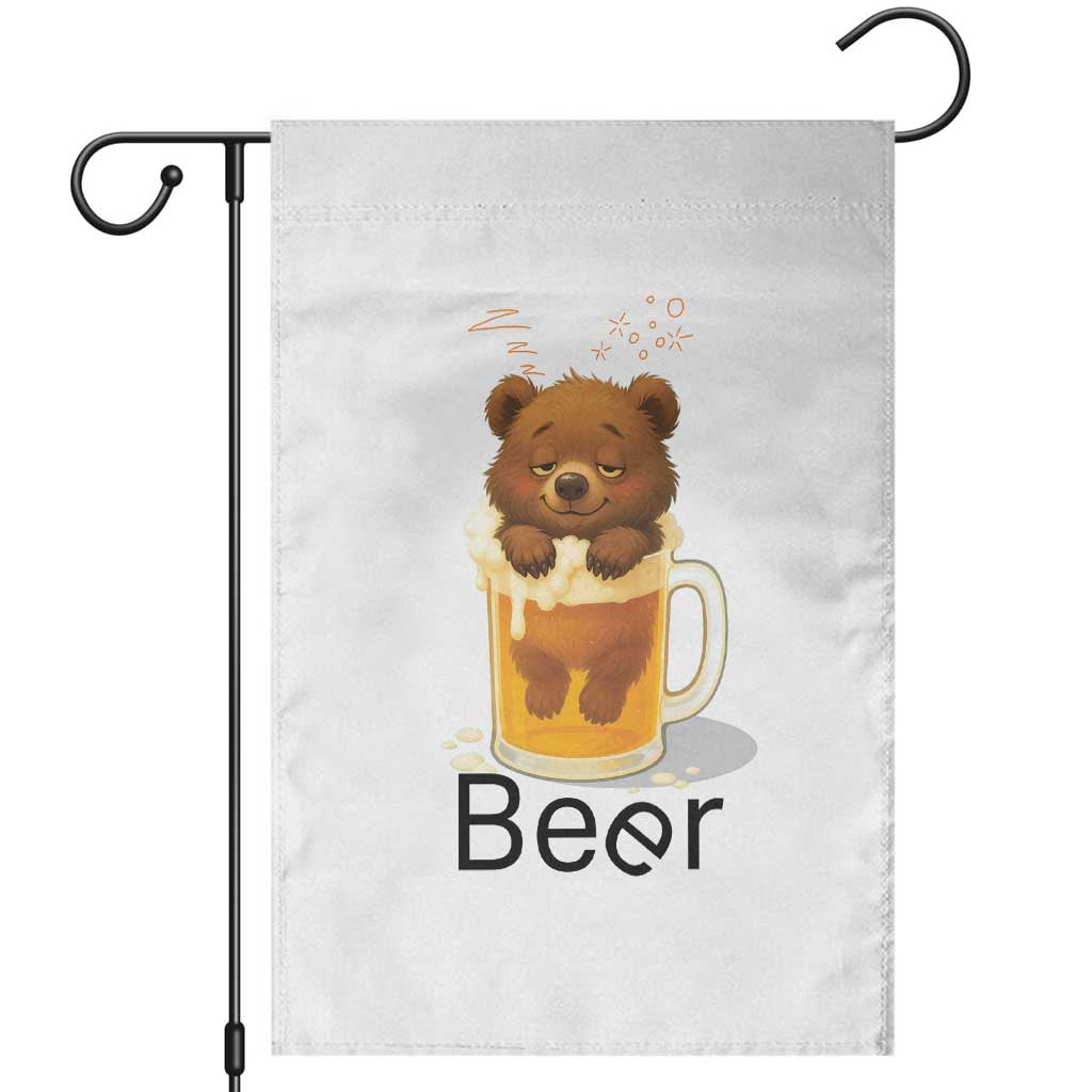 Funny Drinking Lover Garden Flag Bear In Beer Glass TS12 White Print Your Wear