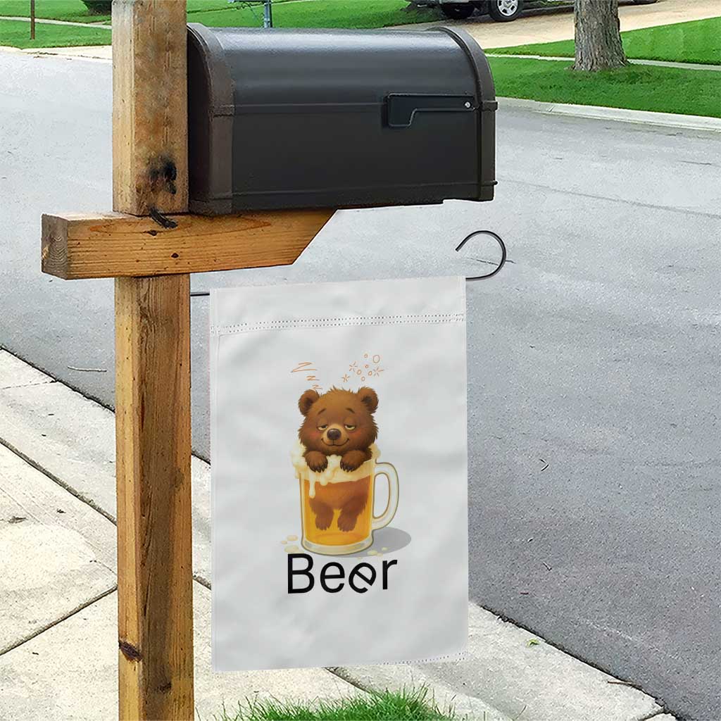 Funny Drinking Lover Garden Flag Bear In Beer Glass TS12 Print Your Wear