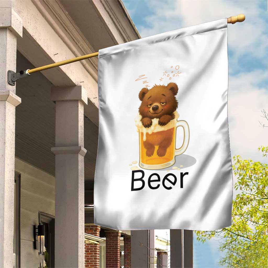 Funny Drinking Lover Garden Flag Bear In Beer Glass TS12 Print Your Wear