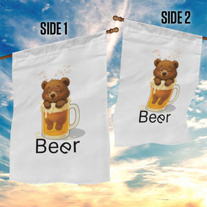 Funny Drinking Lover Garden Flag Bear In Beer Glass TS12 Print Your Wear