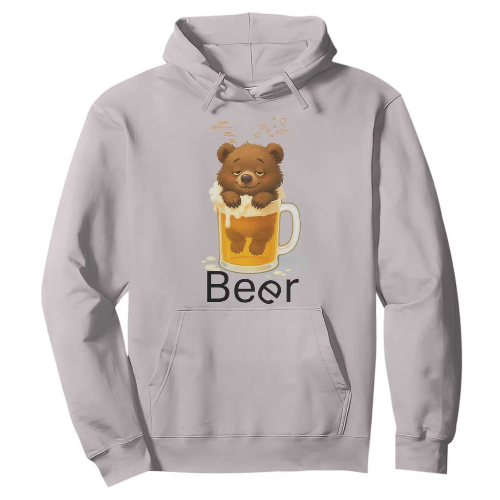 Funny Drinking Lover Hoodie Bear In Beer Glass TS12 Ice Gray Print Your Wear