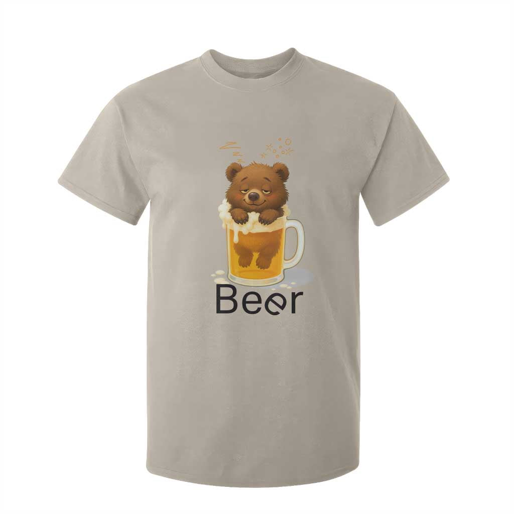Funny Drinking Lover T Shirt For Kid Bear In Beer Glass TS12 Sand Print Your Wear