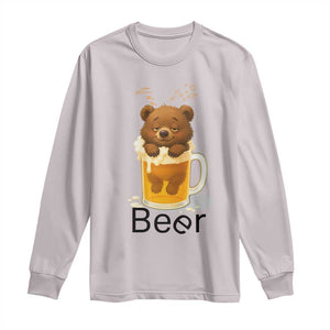Funny Drinking Lover Long Sleeve Shirt Bear In Beer Glass TS12 Ice Gray Print Your Wear