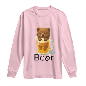 Funny Drinking Lover Long Sleeve Shirt Bear In Beer Glass TS12 Light Pink Print Your Wear