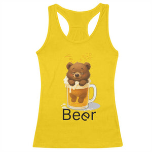 Funny Drinking Lover Racerback Tank Top Bear In Beer Glass TS12 Daisy Print Your Wear