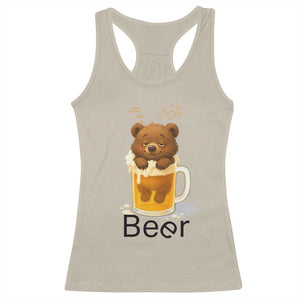 Funny Drinking Lover Racerback Tank Top Bear In Beer Glass TS12 Sand Print Your Wear