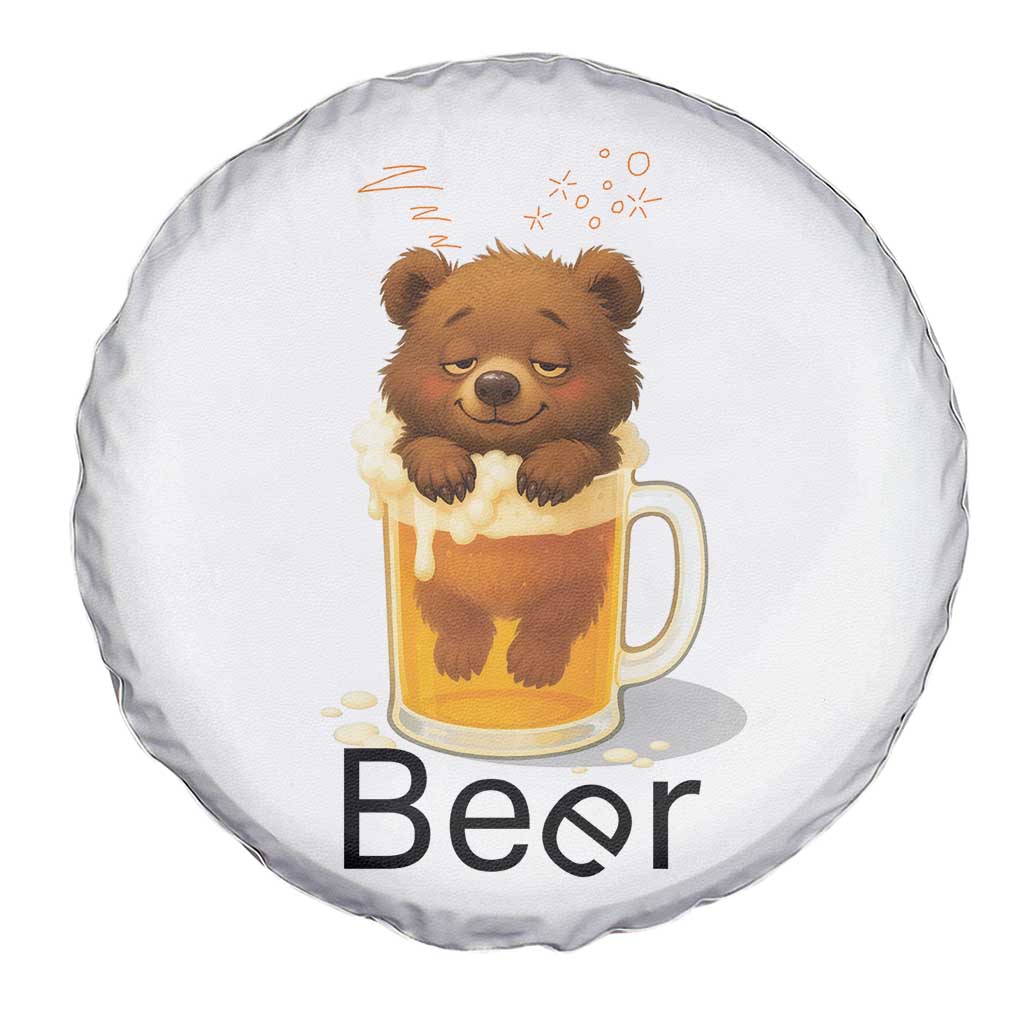 Funny Drinking Lover Spare Tire Cover Bear In Beer Glass TS12 Print Your Wear