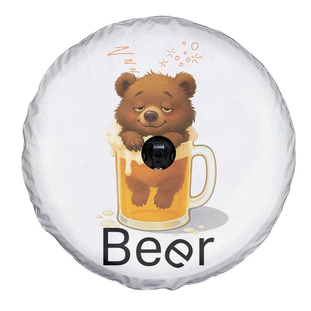 Funny Drinking Lover Spare Tire Cover Bear In Beer Glass TS12 Print Your Wear