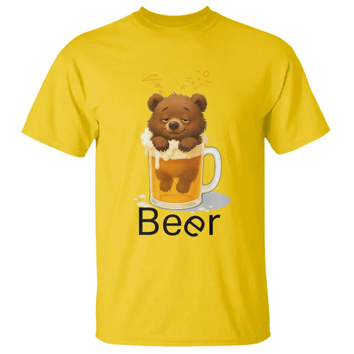Funny Drinking Lover T Shirt Bear In Beer Glass TS12 Daisy Print Your Wear