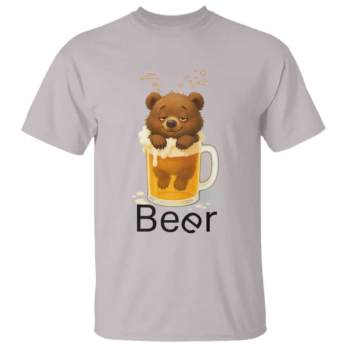 Funny Drinking Lover T Shirt Bear In Beer Glass TS12 Ice Gray Print Your Wear