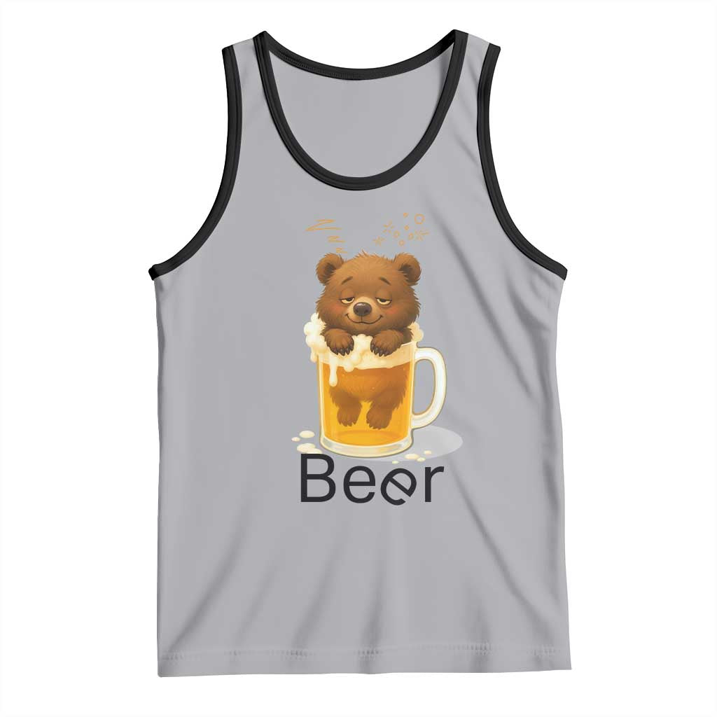 Funny Drinking Lover Tank Top Bear In Beer Glass TS12 Athletic Heather Black Print Your Wear