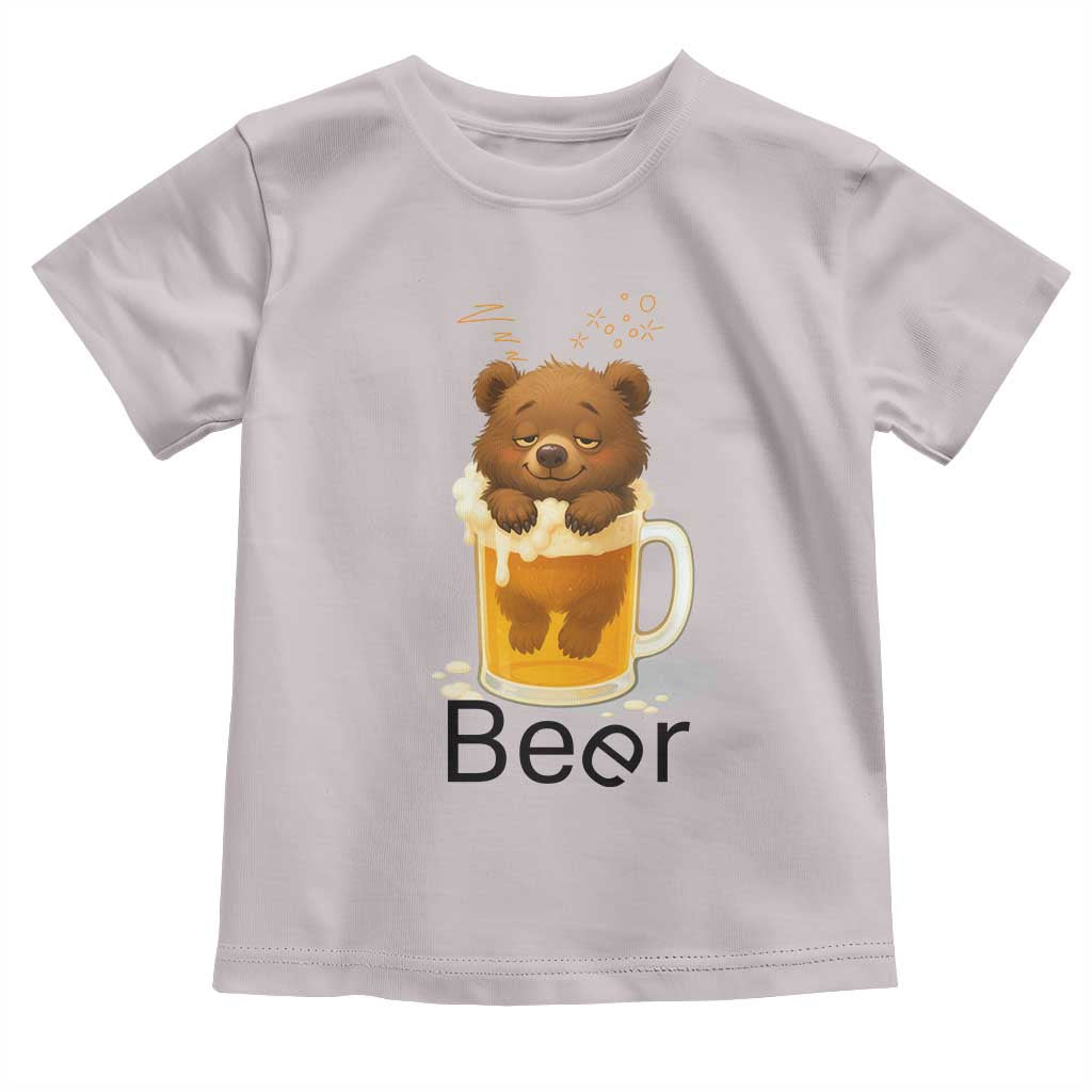 Funny Drinking Lover Toddler T Shirt Bear In Beer Glass TS12 Ice Gray Print Your Wear