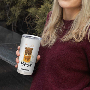 Funny Drinking Lover Tumbler Cup Bear In Beer Glass TS12 Print Your Wear