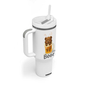 Funny Drinking Lover Tumbler With Handle Bear In Beer Glass TS12 Print Your Wear