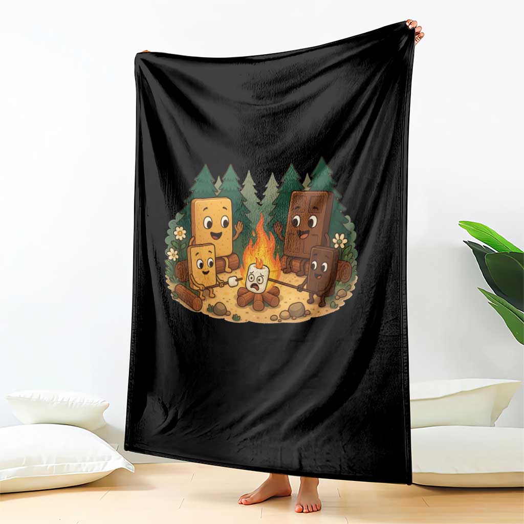 Funny Smores Camping Throw Blanket Marshmallow Chocolate Fire TS12 Print Your Wear