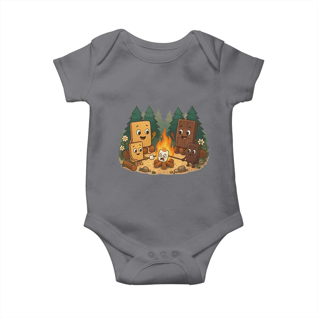 Funny Smores Camping Baby Onesie Marshmallow Chocolate Fire TS12 Charcoal Print Your Wear