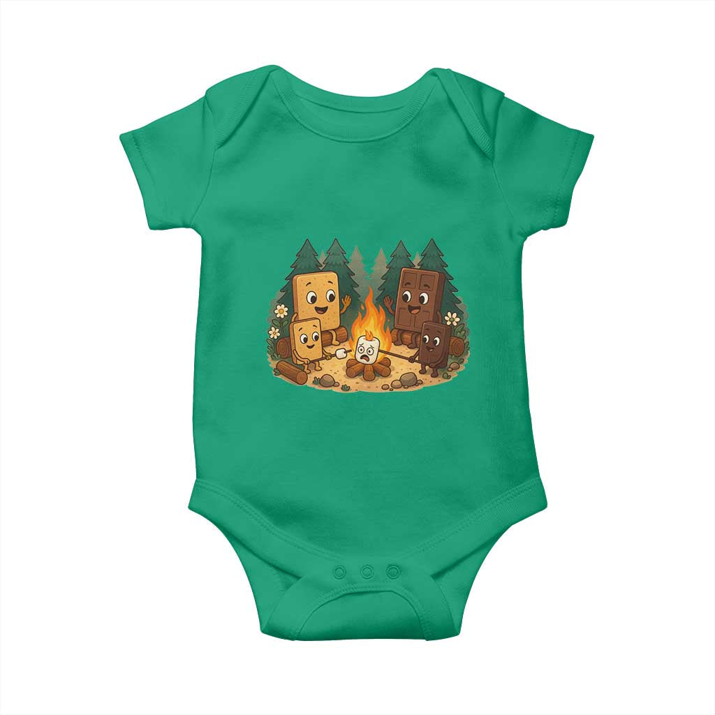 Funny Smores Camping Baby Onesie Marshmallow Chocolate Fire TS12 Irish Green Print Your Wear