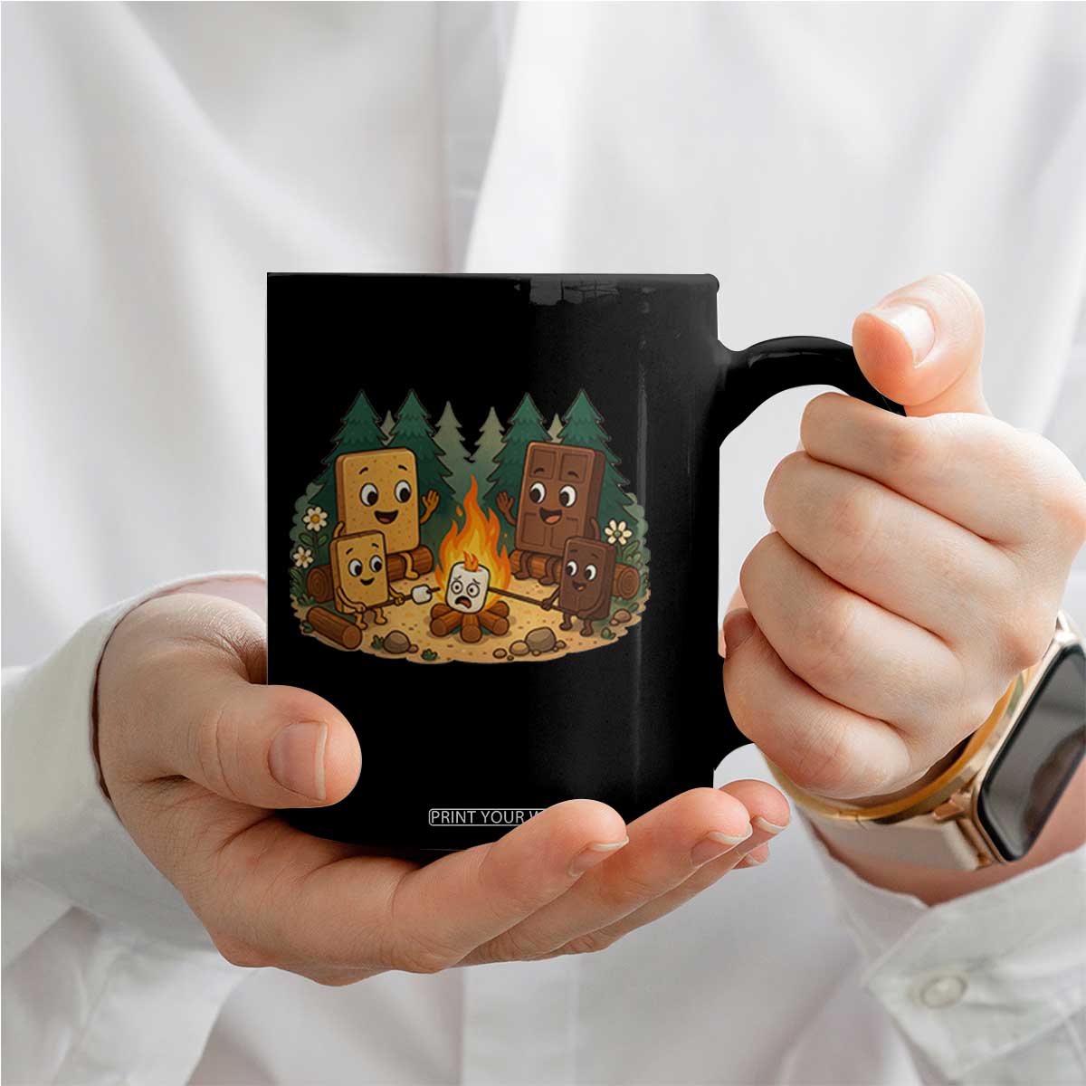 Funny Smores Camping Coffee Mug Marshmallow Chocolate Fire TS12 Print Your Wear