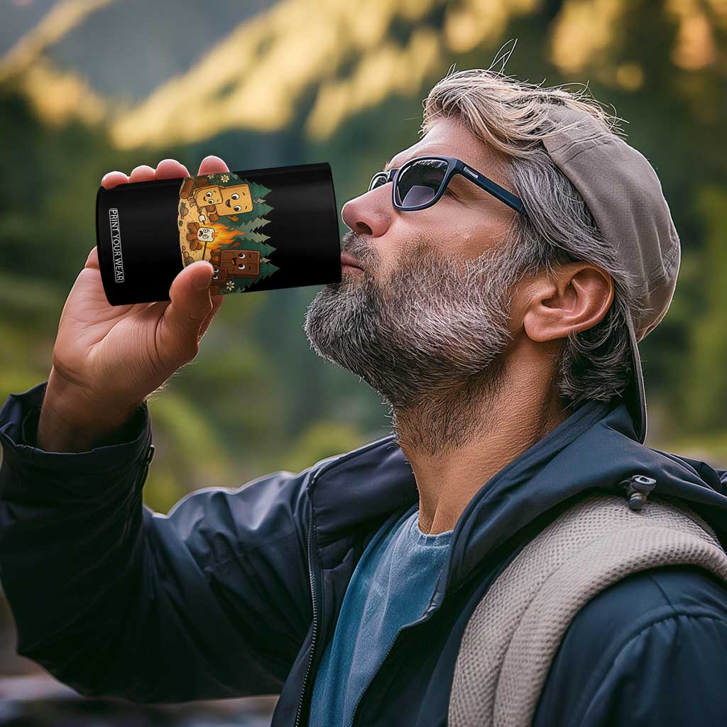 Funny Smores Camping 4 in 1 Can Cooler Tumbler Marshmallow Chocolate Fire TS12 Print Your Wear