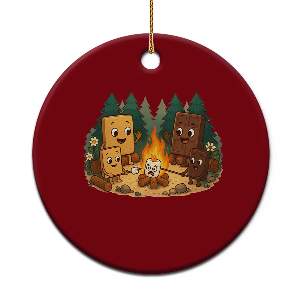 Funny Smores Camping Ceramic Ornament Marshmallow Chocolate Fire TS12 1pc Red Print Your Wear