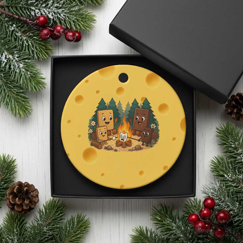 Funny Smores Camping Ceramic Ornament Marshmallow Chocolate Fire TS12 1pc Yellow Cheese Print Your Wear