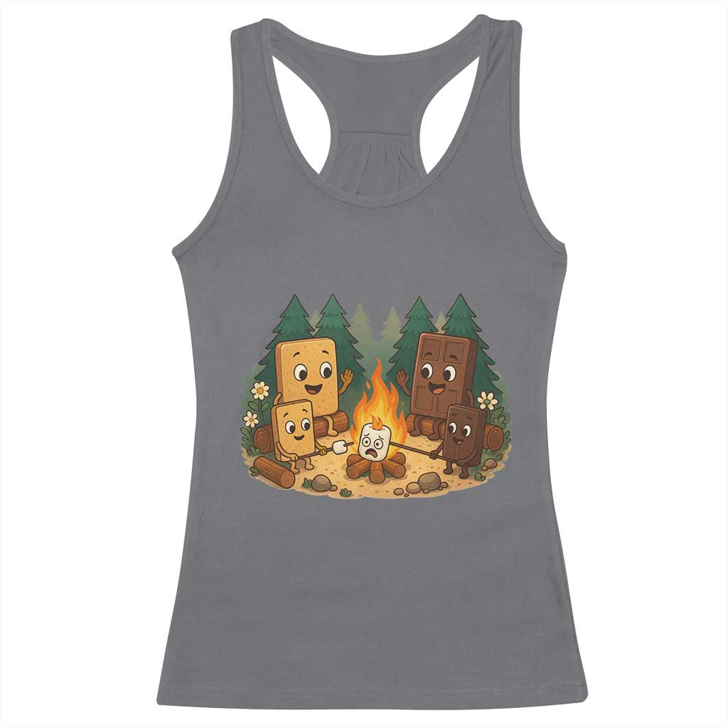 Funny Smores Camping Racerback Tank Top Marshmallow Chocolate Fire TS12 Charcoal Print Your Wear