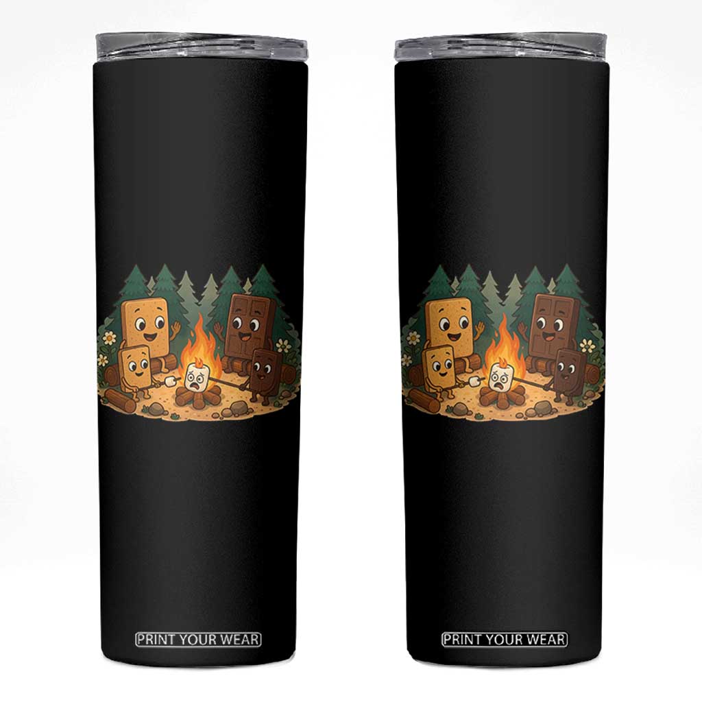 Funny Smores Camping Skinny Tumbler Marshmallow Chocolate Fire TS12 Black Print Your Wear