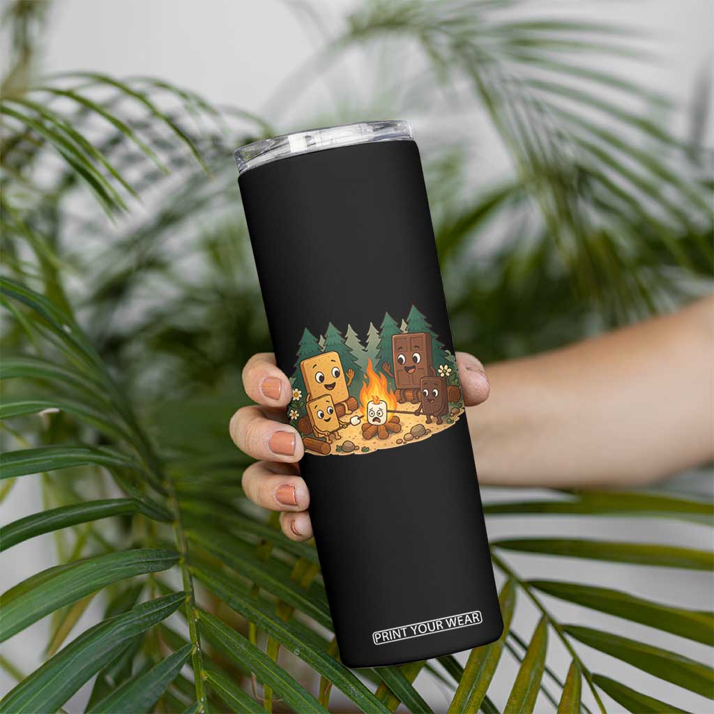 Funny Smores Camping Skinny Tumbler Marshmallow Chocolate Fire TS12 Print Your Wear