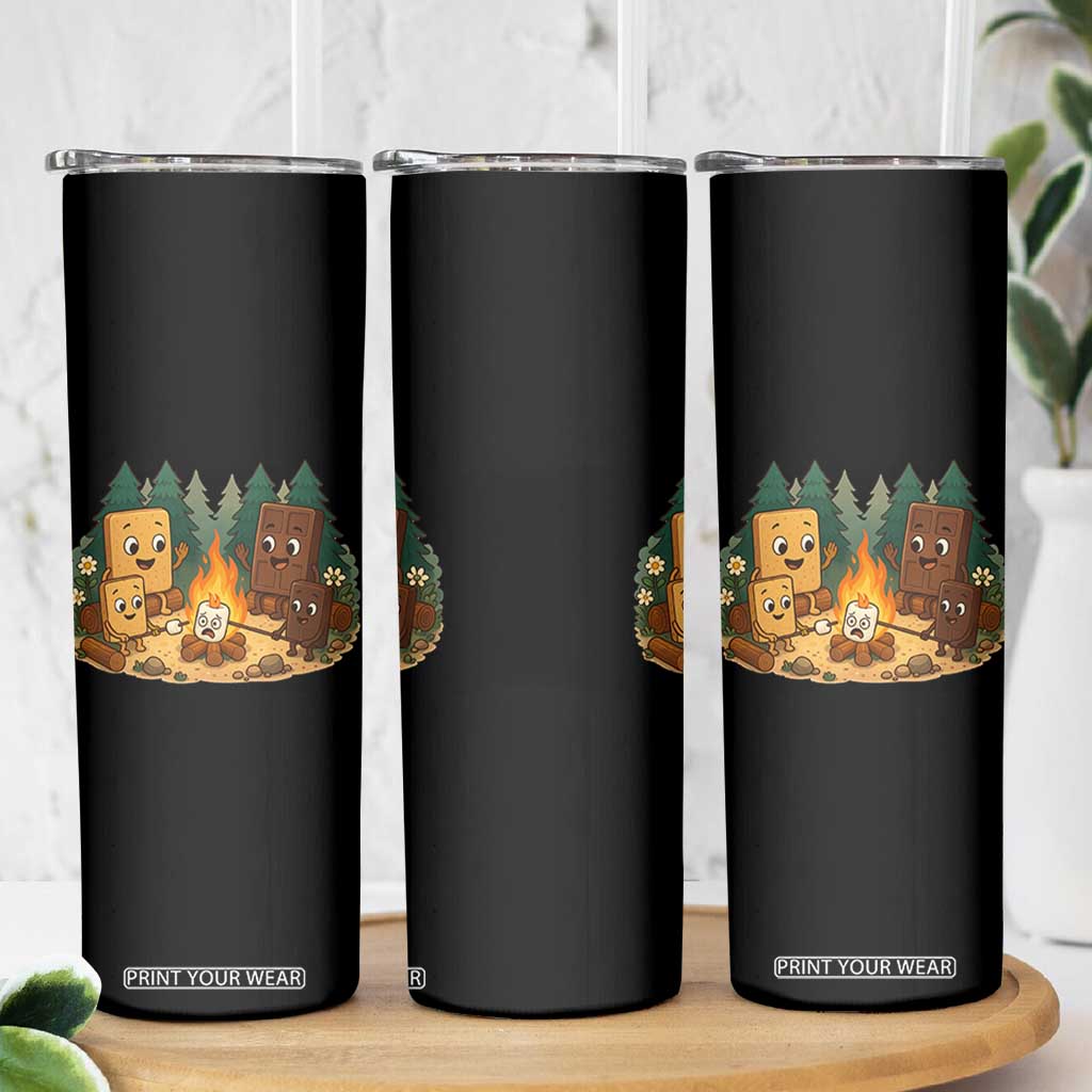 Funny Smores Camping Skinny Tumbler Marshmallow Chocolate Fire TS12 Print Your Wear