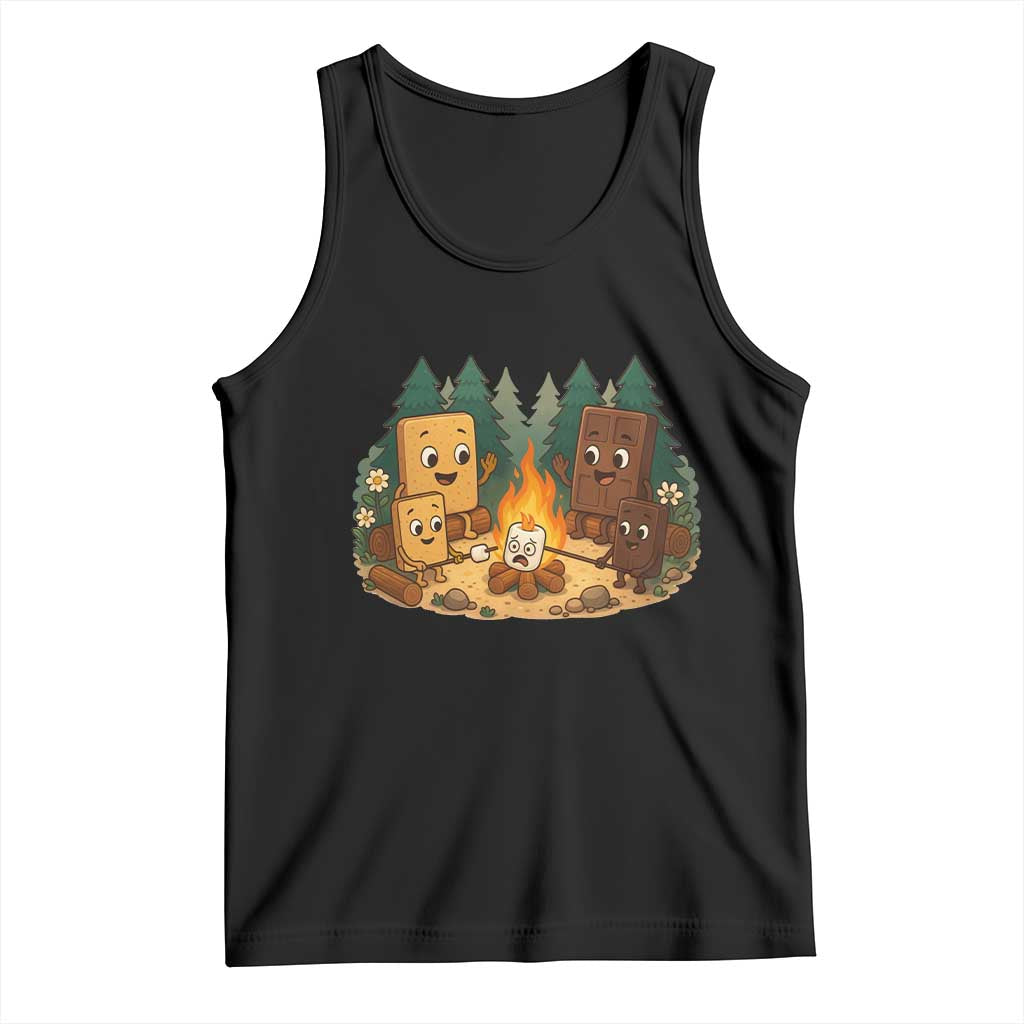 Funny Smores Camping Tank Top Marshmallow Chocolate Fire TS12 Black Print Your Wear