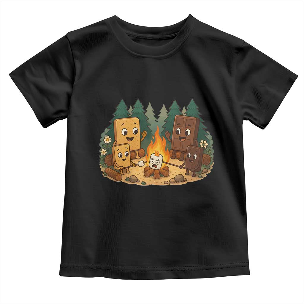 Funny Smores Camping Toddler T Shirt Marshmallow Chocolate Fire TS12 Black Print Your Wear