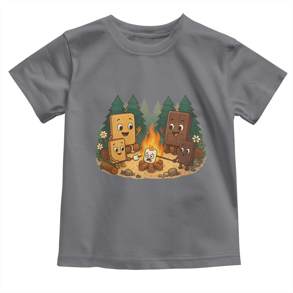 Funny Smores Camping Toddler T Shirt Marshmallow Chocolate Fire TS12 Charcoal Print Your Wear