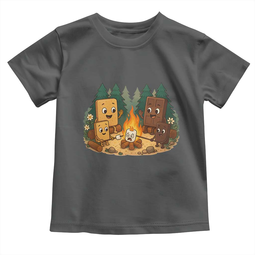 Funny Smores Camping Toddler T Shirt Marshmallow Chocolate Fire TS12 Dark Heather Print Your Wear