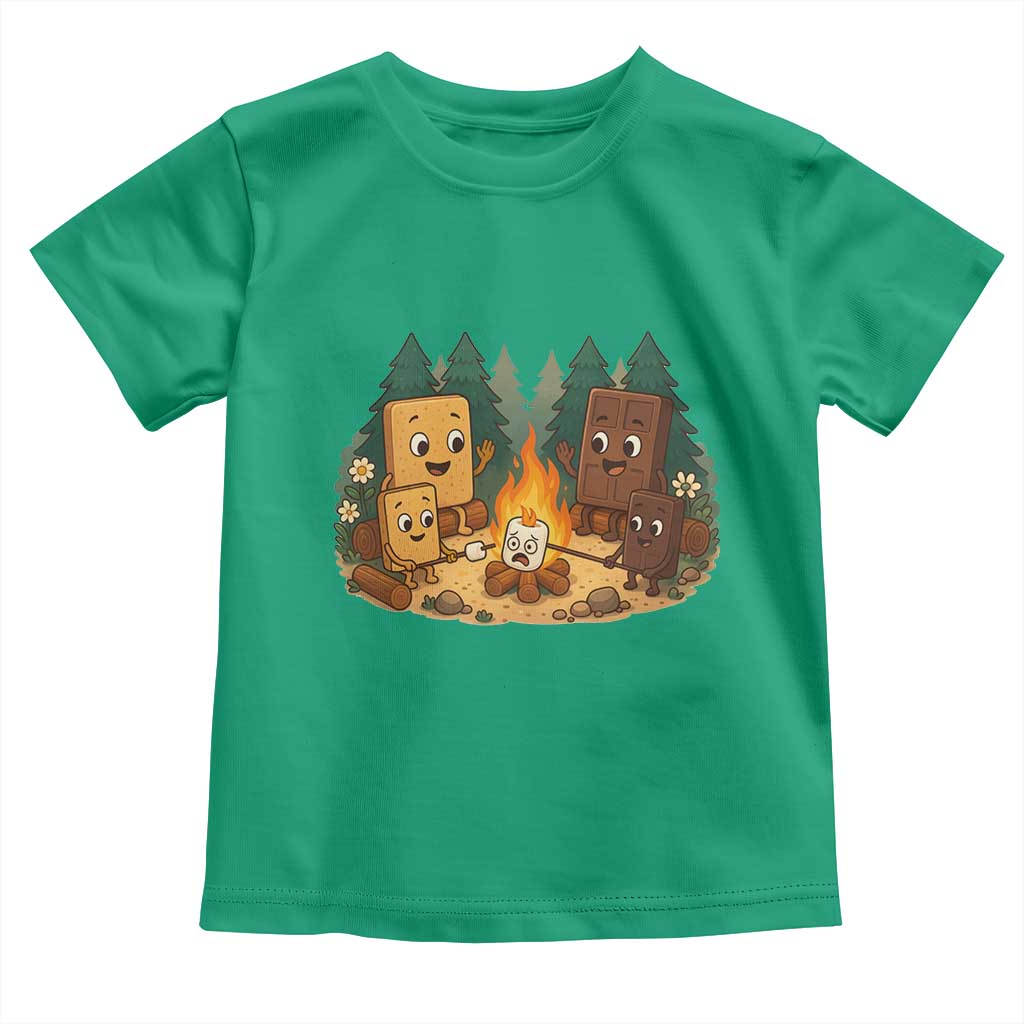 Funny Smores Camping Toddler T Shirt Marshmallow Chocolate Fire TS12 Irish Green Print Your Wear