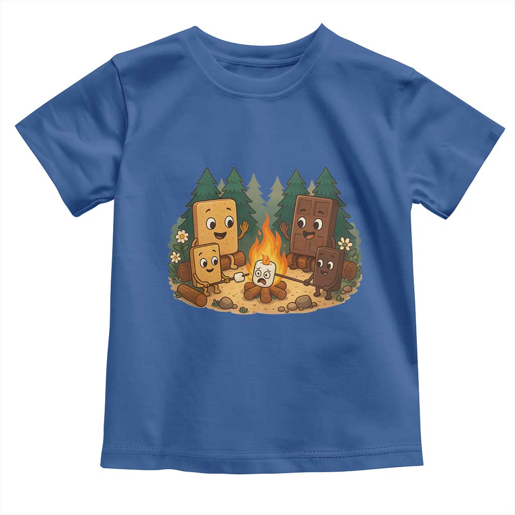 Funny Smores Camping Toddler T Shirt Marshmallow Chocolate Fire TS12 Royal Blue Print Your Wear