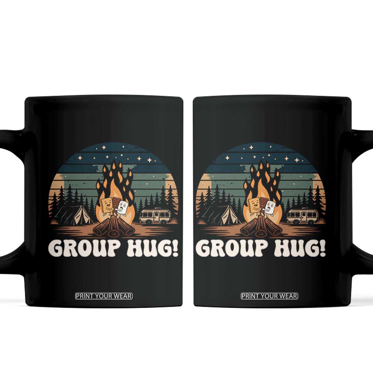 Funny Smores Camping Coffee Mug Group Hug TS12 Black Print Your Wear